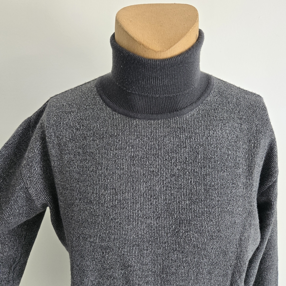 VERSACE Jeans Dark Gray Ribbed Turtleneck Sweater